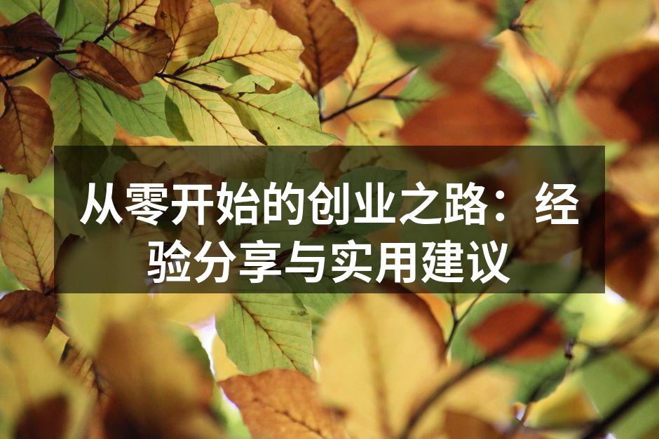 从零开始的创业之路：经验分享与实用建议